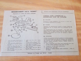 Rare : NOTICE DE MONTAGE Années 60 Pour Maquette Plastique SITAP : MESSERSCHMITT 163b KOMET - Flugzeuge