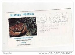 Pli Polynésie Sur Enveloppe Crabe Carpilius Maculatus 1988. - Covers & Documents