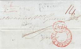 Great Britain France 1839 Entire Letter London St. James To Lyon Oval PD ANVERS LIEGE PAR CALAIS In Red (q145) - ...-1840 Voorlopers