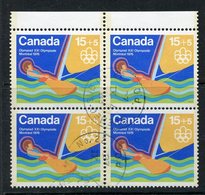 1975 15 + 5 Cent  Sailing Semi Postal Issue  #B6  Block Of 4 - Used Stamps