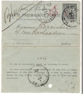 Carte Pneumatique 1902 Taxe Réduite Pour Paris - Pneumatici