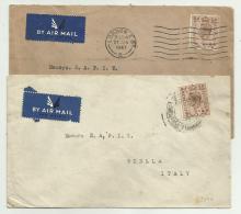 2 FRANCOBOLLI DA 5 CENT. 1947  RE GIORGIO VI SU BUSTA - Used Stamps