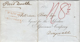 Great Britain Scotland 1837 Entire Letter Framed "PAID At ABERDEEN" To Aberdeen Assurance Company Dingwall Highla (q193) - ...-1840 Vorläufer
