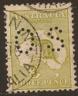 AUSTRALIA 1914 3d Roo Small OS SG O20 U #AIO373 - Service