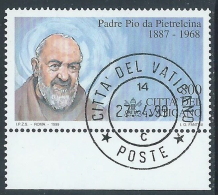 1999 VATICANO USATO PADRE PIO - ED5-7 - Usados