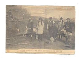 Jette Carte Postale BRICOLEE !!!  ( Article De Journal Collé Sur Une Carte Postale ) Scène Champêtre, Chèvres - Jette