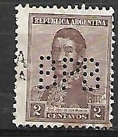 PER424 - ARGENTINA - PERFIN 214 - 2 C. - CATALOGO YVERT - Gebruikt