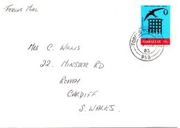 GIBRALTAR. N°462 De 1982 Sur Enveloppe Ayant Circulé. Hirondelle. - Hirondelles