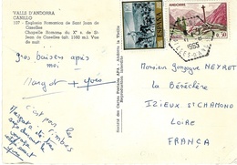 1965- C P De Canillo  Affr. à 0,30f Et 1,50 Peseta Oblit. Agence Postale De SOLDEU / Vallées-d'Andorre - Brieven En Documenten