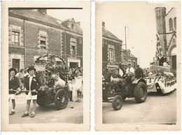 CARQUEFOU - LOT De 5 PHOTOGRAPHIES ORIGINALES - CAVALCADE,FÊTES,défilé Dans Le Bourg,SUPERBE,VOIR SCANS - Carquefou