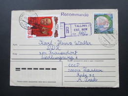 Sowjetunion 1986 Brief Einschreiben Recommande Tallinn / 3 Estonia SSR Nr. 400. Estland - Lettres & Documents