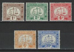 Hong Kong SG D1-5, Mi P1-5X * MH Wm Upright - Postage Due