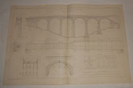 Plan De Types De Viaducs En Plein Cintre De 10 M. D'ouverture. 1864 - Publieke Werken