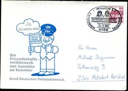 Bund PU115 B1/004 Privat-Umschlag PHILATELISTEN Sost. Willich 1982 - Privatumschläge - Gebraucht