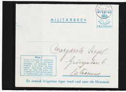 XXX710 SCHWEDEN MILITÄTBREV FÄLTPOST SIEHE ABBILDUNG - Military