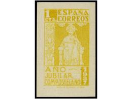 557 ** ESPAÑA. Ed.833. <B>ENSAYO DE COLOR Amarillo. 1 CTS </B>(sin El Nº5). Pliegue Natural De Goma. MUY RARO. - Sonstige & Ohne Zuordnung