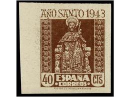 641 * ESPAÑA. Ed.962s. <B>40 Cts.</B> Castaño<B> SIN DENTAR.</B> MUY BONITO. Cat. 425?. - Sonstige & Ohne Zuordnung