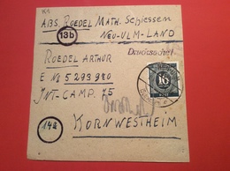 Gemeinschaftsausgaben 16 Pf DRUCKSACHE NEU ULM LAND 1946 > LAGER KORNWESTHEIM  (Brief Allierte Besetzung  Deutschland - Covers & Documents