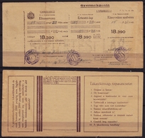 Post Office - CHILDREN POST OFFICE / MONEY Order FORM - Inland / HUNGARY 1930's - Parcel Post - Parcel Post