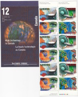 CANADA 1996 HIGH TECHNOLOGY SCOTT 1595-1598 BOOKLET PANE OF10  VALUE US  $11.25 - Booklets Pages