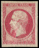 ** EMPIRE NON DENTELE 17B  80c. Rose, Gomme Légèrement Craquelée Et Un Point Noir D'origine, Néanmoins Très Frais Et TTB - 1853-1860 Napoleon III