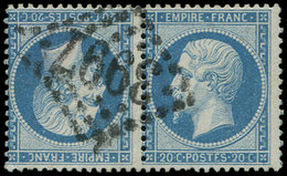 EMPIRE DENTELE T22b 20c. Bleu, TETE-BECHE Obl. GC 3997, TB - 1862 Napoleon III