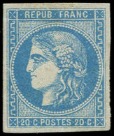 * EMISSION DE BORDEAUX 46B  20c. Bleu, T III, R II, TB - 1870 Emissione Di Bordeaux