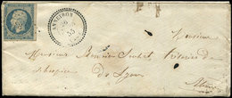 Let OBLITERATIONS PAR DEPARTEMENTS 25/DROME N°14A Obl. PC 88 S. Env., Càd T22 ANNEYRON 26/3/55, TB - 1849-1876: Periodo Classico