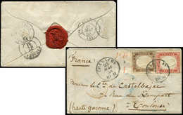 Let DUCHE DE SAVOIE Oblitérations Sur Timbres Sardes N°11 Et 13, 10c. Brun Et 40c. Rouge Obl. Càd Sarde CHAMBERY 23/5/58 - 1849-1876: Periodo Classico