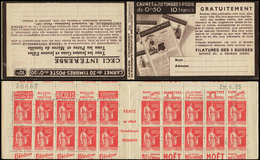 CARNETS (N°Cérès Jusqu'en1964) 200  Paix, 50c. Rouge, N°283A, T IIA, S. 360, 3 SUISSES, Service 231, N°30662, Daté 29/3/ - Altri & Non Classificati