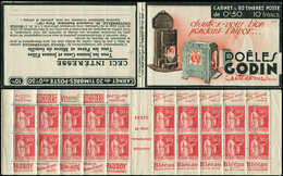 CARNETS (N°Cérès Jusqu'en1964) 205  Paix, 50c. Rouge, N°283A, T IIA, S. 336-A, POELES GODIN, Un Ex. Rouss., Froissure De - Altri & Non Classificati