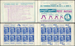 CARNETS (N°Cérès Jusqu'en1964) 277  Gandon, 15f. Bleu, N°886, T I, S. 12, PETIT BATEAU, TB - Other & Unclassified