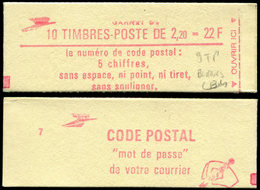 CARNETS (N°Cérès Jusqu'en1964) 2376-C2a   Liberté, 2,20 Rouge, Carnet De 10, 9 Ex. Impression A SEC, Qqs Pièces Connues, - Other & Unclassified