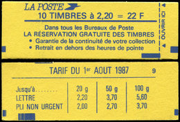CARNETS (N°Cérès Jusqu'en1964) 2376-C11c  Liberté, 2,20 Rouge, Timbres NON Imprimés, TB - Other & Unclassified