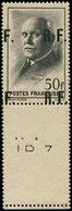 ** TIMBRES DE LIBERATION POITIERS 50 : 50f. Noir, DOUBLE Surcharge RF + 2 F, Bdf, TB - Liberation