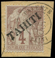 TAHITI 9 : 4c. Lilas-brun Sur Paille, Obl. S. Petit Fragt, TB - Other & Unclassified