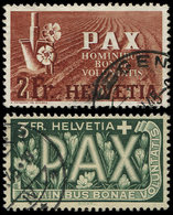 SUISSE 414 Et 415 : 2f. Brun-rouge Et 3f. Vert Foncé, Obl., TB - Used Stamps