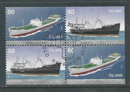 Ijsland, Mi 1157-60 Jaar 2007, In Blok, Schepen,  Gestempeld, Zie Scan - Used Stamps