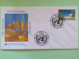 United Nations (Wien) 1990 FDC Cover Painting By Kurt Regschek - Cartas & Documentos
