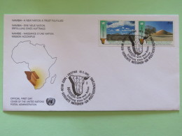 United Nations (Wien) 1991 FDC Cover Namibia Landscapes Map - Cartas & Documentos