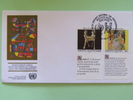 United Nations (Wien) 1991 FDC Cover Human Rights - Mexican Pottery - Windows By Delaunay - Brieven En Documenten