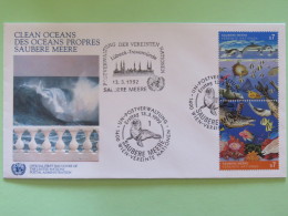 United Nations (Wien) 1992 FDC Cover Nature Animals Seal Fishes + Special Cancel Lubeck - Brieven En Documenten