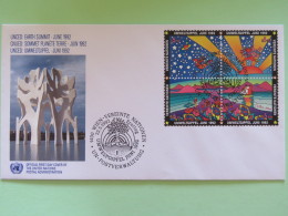 United Nations (Wien) 1992 FDC Cover Earth Summit - Space Fishing Sailboat Sun - Brieven En Documenten