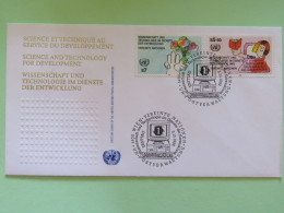 United Nations (Wien) 1992 FDC Cover Technology Computer Flowers - Brieven En Documenten