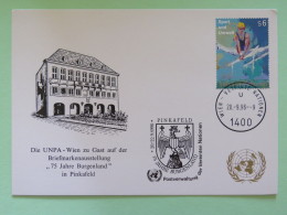 United Nations (Wien) 1996 Special Cancel On Card - Sport Parallel Bars - Pinkafeld Eagle - Brieven En Documenten