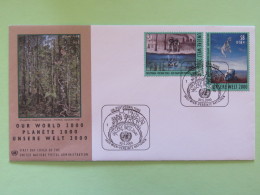 United Nations (Wien) 2000 FDC Cover Our World - Painting From Philippines And Greece - Brieven En Documenten