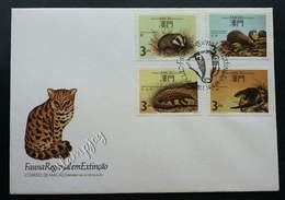 Macau Macao China Regional Endangered Fauna 1988 Wildlife (stamp FDC) *very Minor Toning At Borner - Brieven En Documenten