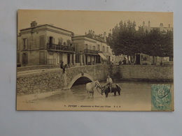 C.P.A. 91 JUVISY Abreuvoir Et Pont Sur L'Orge, Chevaux, Animé, Timbre En 1905 - Juvisy-sur-Orge