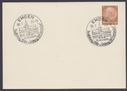 PP 122 , Propaganda-Stempel "Emden", Wille Und Leistung Ostfrieslands, 30.7.39 - Cartes Postales