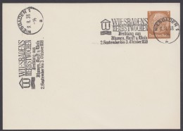 PP 122 , Propaganda-Stempel "Wiesbaden", Herbstwochen", 9.8.38 - Enteros Postales Privados